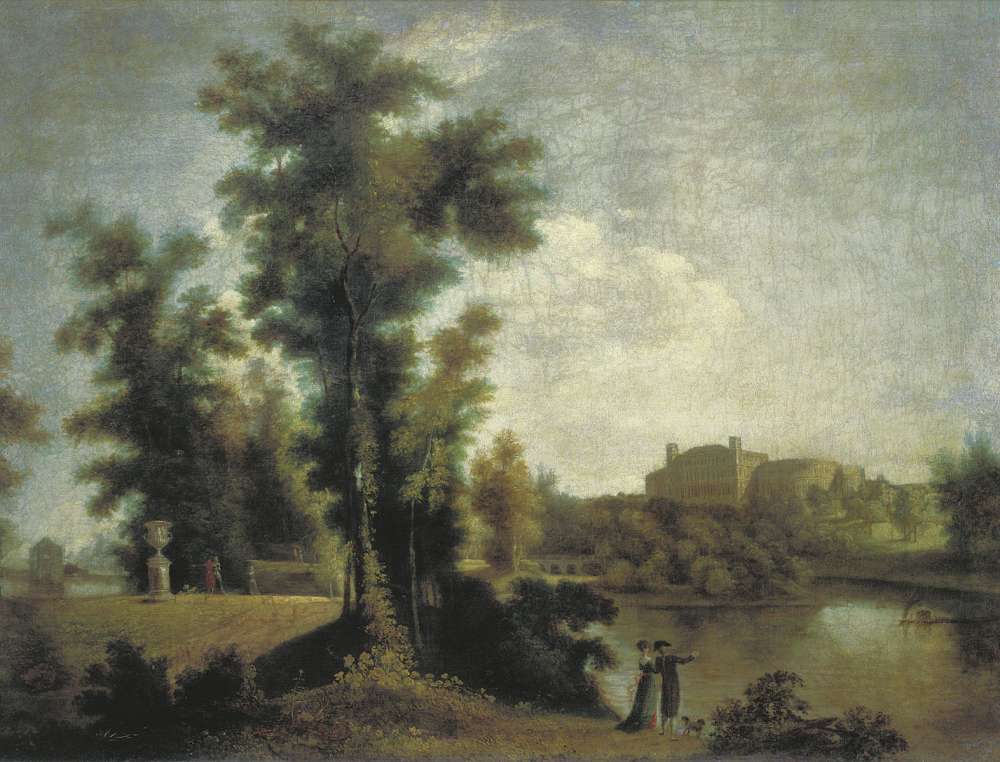 Вид на Гатчинский дворец с Длинного острова. 1796 - Щедрин Семен Федорович