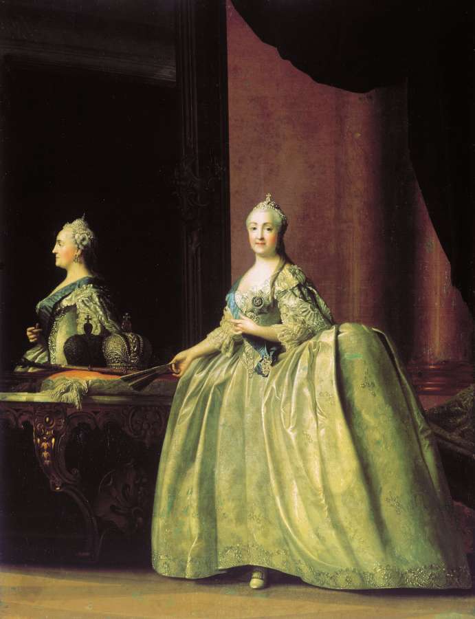 Портрет Екатерины II перед зеркалом. Холст, масло - Эриксен Вигилиус 