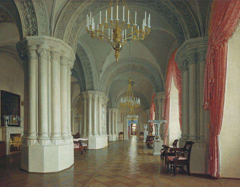 Готический зал в Зимнем дворце. 1840-е  - Юшков Федор Осипович