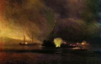Взрыв трехмачтового парохода в Сулине 27 сентября 1877 года. 1878 - Айвазовский