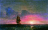 Закат солнца. Одинокий парусник. 1853 - Айвазовский