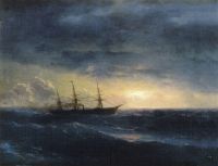 Крейсер в море ночью - Айвазовский