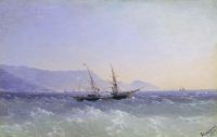Крымский пейзаж с парусником. 1874 - Айвазовский