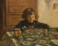 Enfant assis а une table. 59x72 - Богданов-Бельский