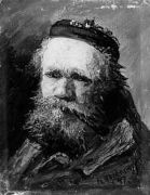 Портрет старого бородатого мужчины. 16х12,5 - Богданов-Бельский