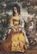 Дама у гобелена (Портрет Н.Ю.Станюкович). 1903  - Борисов-Мусатов