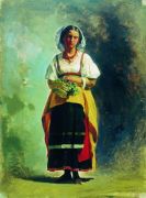 Итальянка с корзиной цветов - Бронников