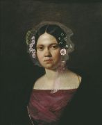 Портрет Е.А. Аникеевой, сестры художника, в молодости. 1839  - Васильев