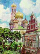 Симонов монастырь. Облака и золотые купола. 1927 - Васнецов