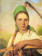 Крестьянка с косой и граблями (Пелагея). 1824г - Венецианов