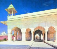 Тронный зал Великих моголов Шах-Джахана и Ауранг-Зеба в форте Дели. 1875 - Верещагин