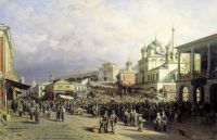 Рынок в Нижнем Новгороде. 1872. Холст, масло. 90х140 см - Верещагин