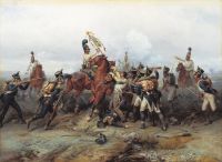 Подвиг конного полка в сражении при Аустерлице в 1805 году. 1884. Холст, масло - Виллевальде
