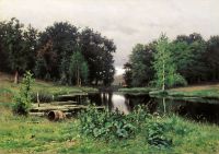 Пейзаж с прудом. 1887. Холст, масло. 46х64 см - Волков