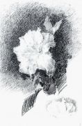 Белая азалия с листьями2. 1886-1887 - Врубель