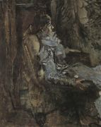 Дама в лиловом. Портрет артистки Н.И. Забелы-Врубель. 1904 - Врубель