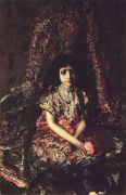 Девочка на фоне персидского ковра. 1886 - Врубель