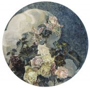 Розы и орхидеи. 1894. Холст, масло - Врубель