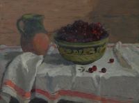 Хохломская миска с вишнями, 1950г. - Гапоненко