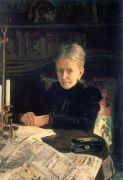 Портрет писательницы и общественной деятельницы Е.И.Лихачевой. 1892г.  - Ге