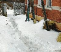 1904 Угол дома зимой. Холст, масло, 62.5х71.5 - Грабарь