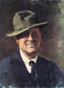 1921 Автопортрет в шляпе. Картон, м., 65x51 ЧС - Грабарь