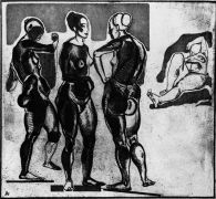 1923 Женские фигуры. Офорт. 34,5x39,2 Ссх - Дейнека