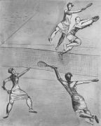1931 Теннис. Бумага, тушь, перо. 51х41 Ссх - Дейнека