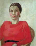 1939 Женщина в красном. Х., м. 64х54 Ереван - Дейнека