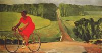deineka_collective_farm_girl_on_bicycle_1935 - Дейнека