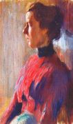 dobuzhinsky_unknown_woman_in_red_1901 - Добужинский
