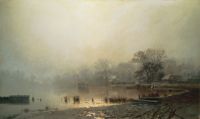 Туман. Красный пруд в Москве осенью. 1871, холст, масло, 68х113 см. - Каменев