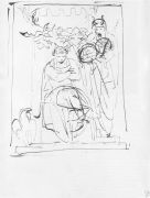 Аллегорическое изображение Наполеона. Кон. 1810-х. Б., сепия, перо. 27,5х21,3. ГРМ - Кипренский