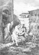 Наводнение в Петербурге 7 ноября 1824 г. 1824. Б., сепия, акв., кисть, перо. 28,4х20,6. ГТГ - Кипренский