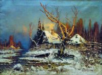 Зимний пейзаж с избушкой. 1897 - Клевер