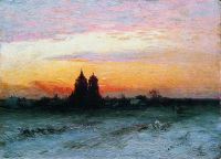 Зимний пейзаж. 1890 Картон, масло. 25.5 x 34.5 ЧС - Кондратенко