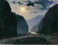 Лунная ночь в горах. 1881 Холст, масло. 50 x 62 Владикавказ - Кондратенко