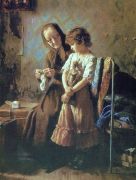 Бабушка с внучкой. 1879 Холст, масло. Львов - Корзухин
