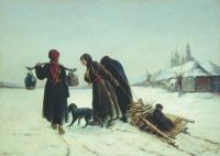 Зимой в деревне. 1882 Холст, масло. ГЛМ,М. - Корзухин