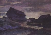 Пейзаж с избами. 1894 - Коровин