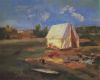 Утро. Охотничья палатка. 1914 - Коровин