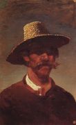 Голова крестьянина-украинца в соломенной шляпе. 1890-1895 - Куинджи