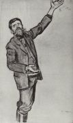 Агитатор (Человек с поднятой рукой). 1906 - Кустодиев