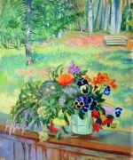Букет цветов на балконе. 1924 - Кустодиев