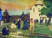 В монастыре. 1907 - Кустодиев