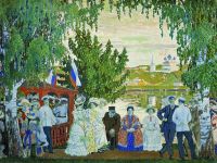 Гулянье. 1910 - Кустодиев