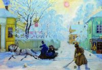 Морозный день. 1913 - Кустодиев