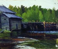 Павловская мельница на реке Яхруст. 1905 - Кустодиев