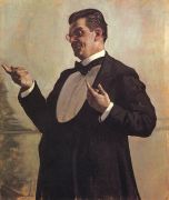 Портрет артиста и режиссера МХАТ В.В.Лужского. 1913 - Кустодиев