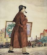 Портрет художника И.И.Бродского. 1920 - Кустодиев